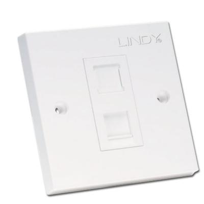 CAT6 Single Wall Plate with 1 x RJ-45 Shuttered Socket Unshielded